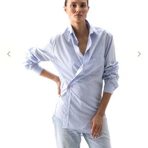 Smythe x Wear Cisco Blue Striped Button Down Shirt size XS/S